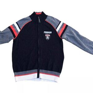 EXR Fifty Five 55 Seconds Knit Sweater Jacket Men's LARGE Blue Racing Full Zip‌‌
